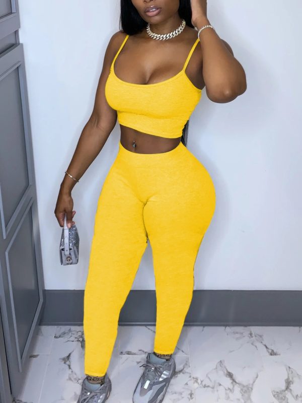 LW Crop Top Letter Print Pants Set - Image 16