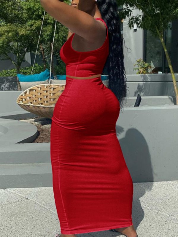 LW BASICS U Neck Bodycon Skirt Set - Image 3
