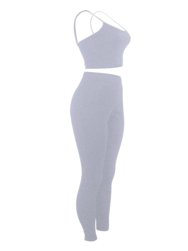 LW Crop Top Letter Print Pants Set - Image 9
