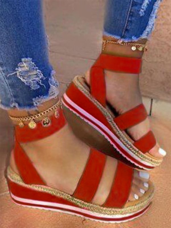 LW Street Bandage Design Black Platform Sandals - Image 3