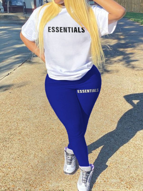 LW Plus Size Essentials Letter Print Pants Set - Image 9