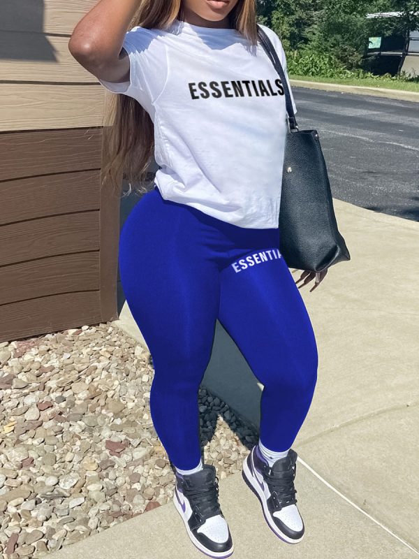 LW Plus Size Essentials Letter Print Pants Set - Image 5