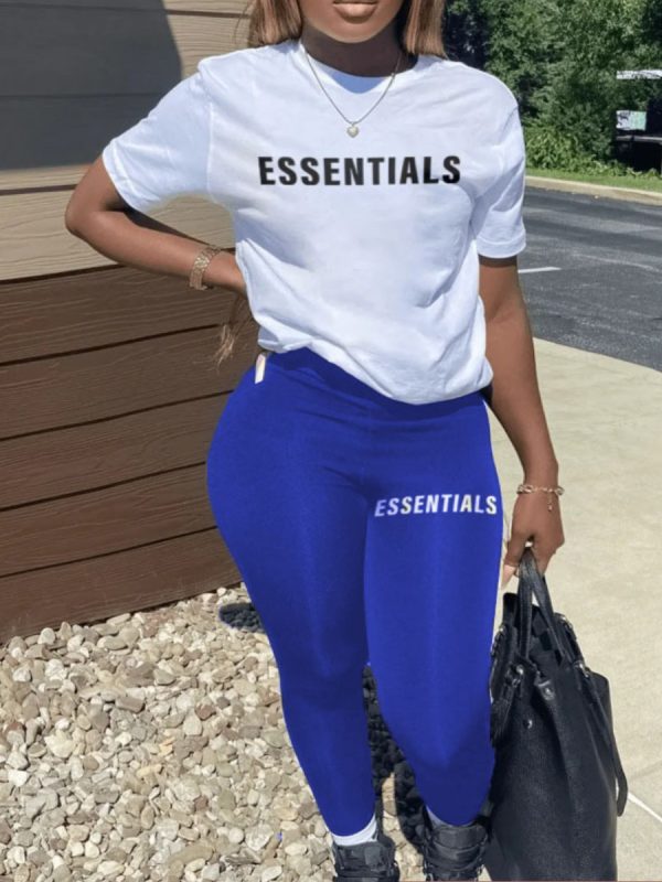 LW Plus Size Essentials Letter Print Pants Set - Image 4