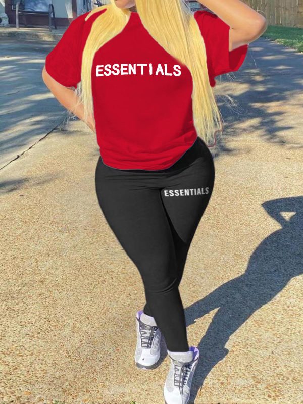 LW Plus Size Essentials Letter Print Pants Set - Image 8
