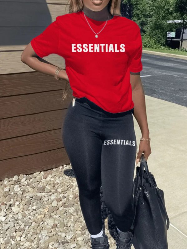 LW Plus Size Essentials Letter Print Pants Set - Image 7