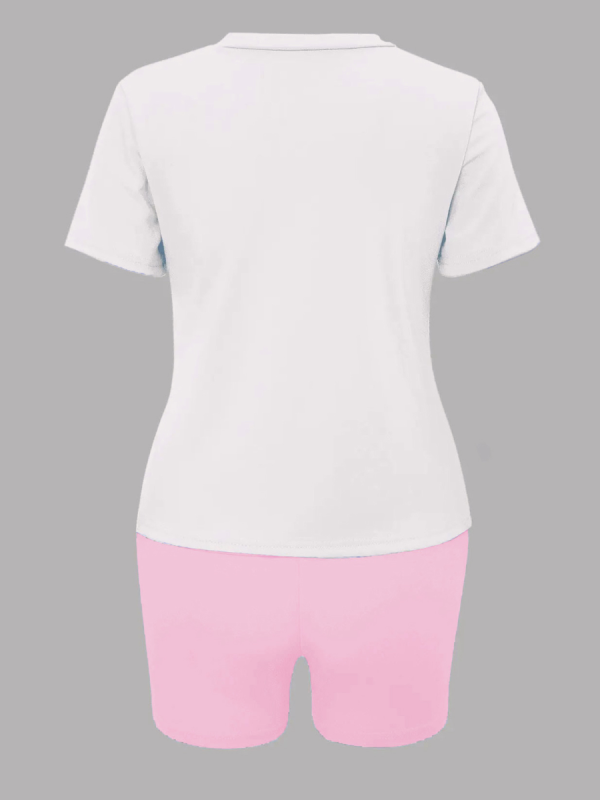 LW Plus Size Just Do It Letter Print Shorts Set - Image 13
