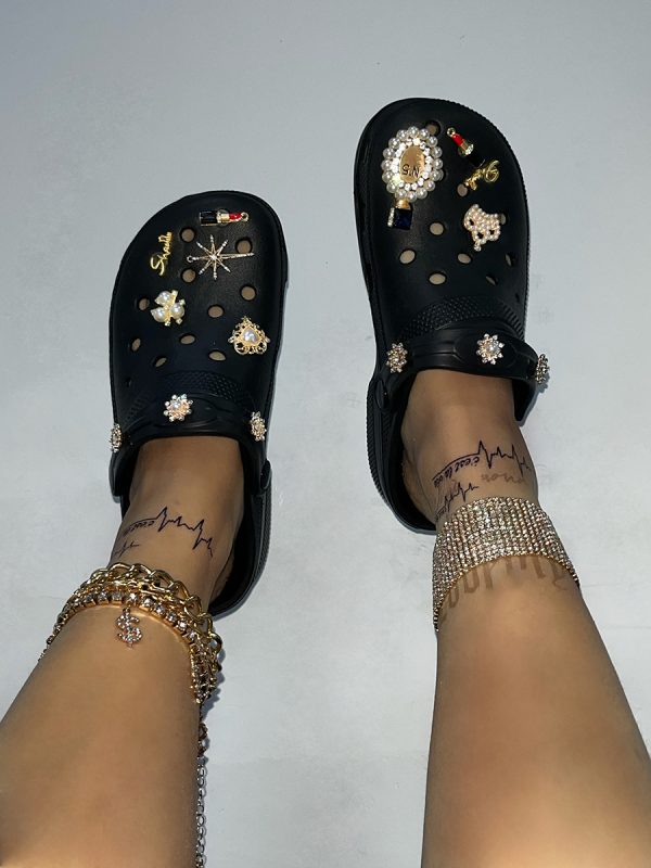 LW Pearl Decor Crocs Clogs Flats - Image 2
