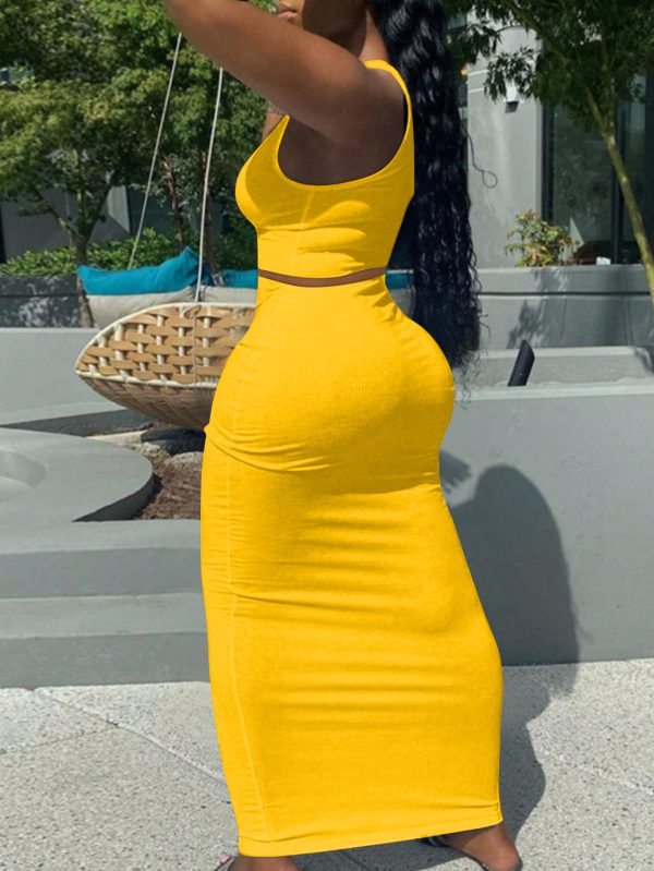 LW BASICS U Neck Bodycon Skirt Set - Image 26