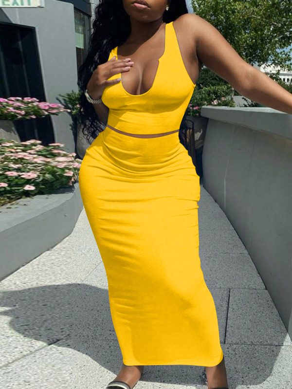 LW BASICS U Neck Bodycon Skirt Set - Image 28