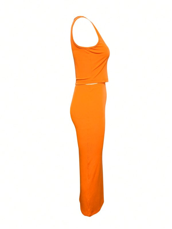 LW BASICS U Neck Bodycon Skirt Set - Image 19