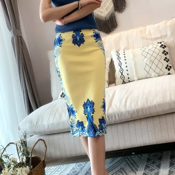 On Sale Spring Summer Women Y2K High Waist Midi Pencil Chiffon Skirts Slim Bodycon Vintage Hip Raise Korean Fashion Clothes - Image 2