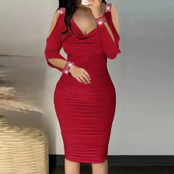 Dress for Women Clothing 2023 Autumn Winter Hip Slim Sexy Mini Skirt Elegant Female Evening Party Vestidos Formal Occas Dress XL - Image 5