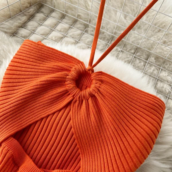YuooMuoo Chic Fashion Sexy Package Hips Split Knitted Summer Dress Women Slim Elastic Bodycon Party Dress Streetwear Outfits - Image 6