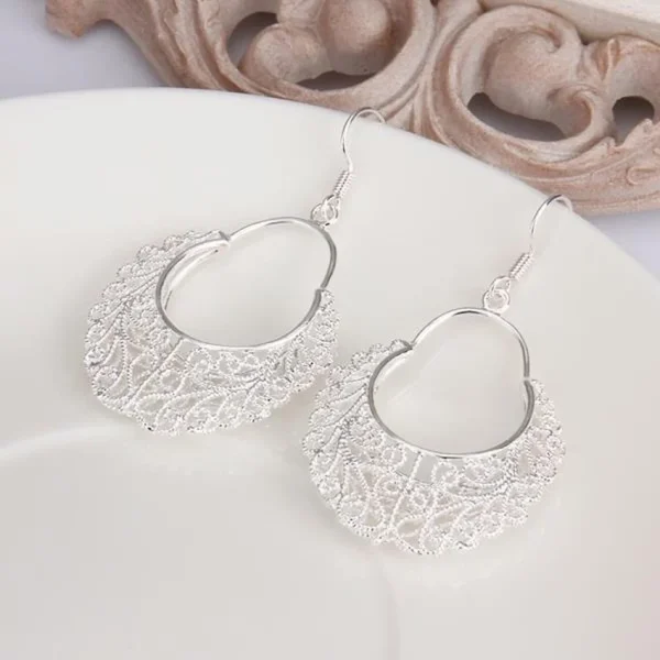 Fine charm 925 sterling Silver vintage earrings for women luxury designer Jewelry wedding birthday present Christmas Gifts - Image 5