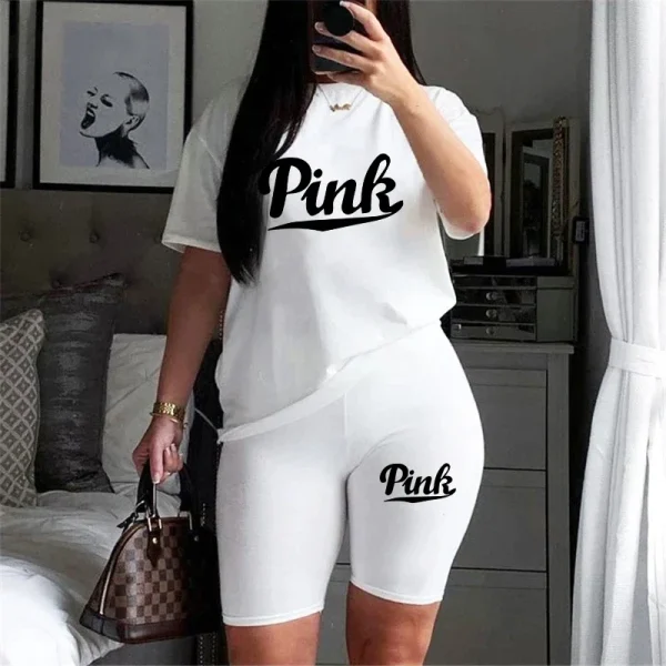Woman Clothing Casual Two Piece Set for Women Tracksuit Short Sleeve Daily Summer Shorts T-Shirts O-Neck Matching Sets Women's - Image 3