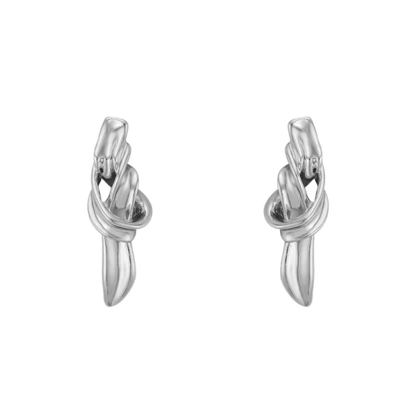 European and American knotted metal earrings for women 2022 fashion light luxury design temperament earrings - Image 5