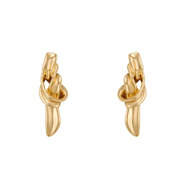 European and American knotted metal earrings for women 2022 fashion light luxury design temperament earrings - Image 6