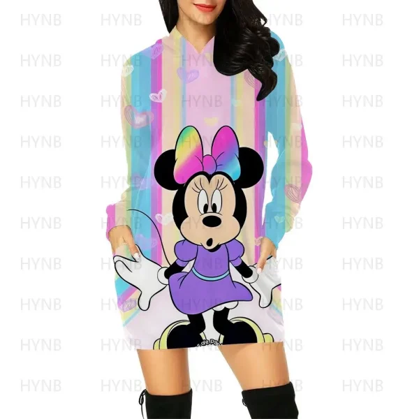 Mini Dress Elegant Dresses for Women Disney Prom Minnie Mouse Luxury Party Hoodie Long Sleeves 2024 Mickey Woman Clothes Kawaii - Image 3