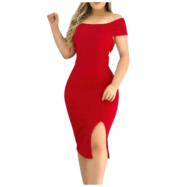 Women Sexy Off Shoulder Bandage Dress Bodycon Sheath Backless Hollow Dress Elegant Lady Evening Party Dress Vestidos Robe Mujer - Image 5