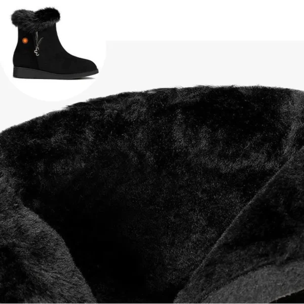 Women Flats Shoes Platform Fur Crystal Luxury Chelsea Ankle Boots Winter 2024 New Trend Warm Short Plus Cotton Goth Snow Boots - Image 6